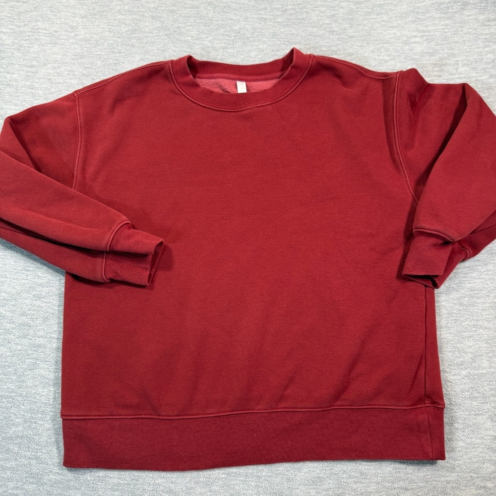 Fabletics Sweatshirt Men Small Red Pullover Crew‎ Neck Fleece Casual Active
